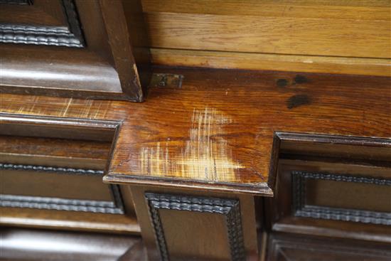 A large Dutch or Flemish oak two door wardrobe or kast, W.6ft 5in. H.7ft 7.5in.